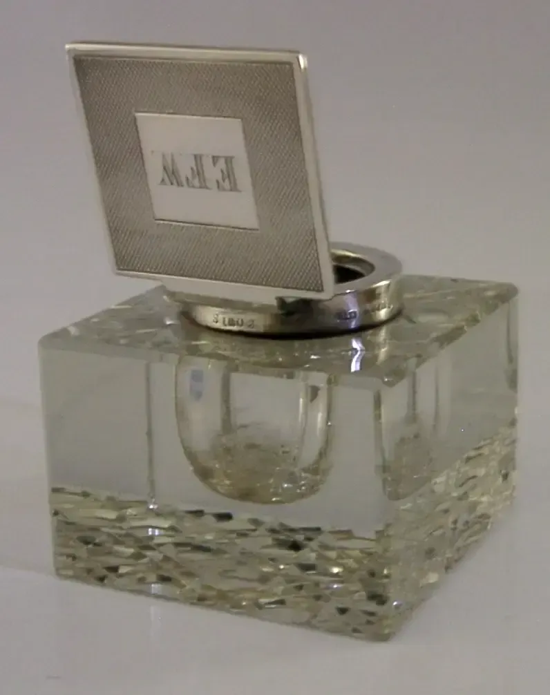 Military Sterling Silver Royal Navy Inkwell Mersey Division 1935 Liverpool photo Home Decor