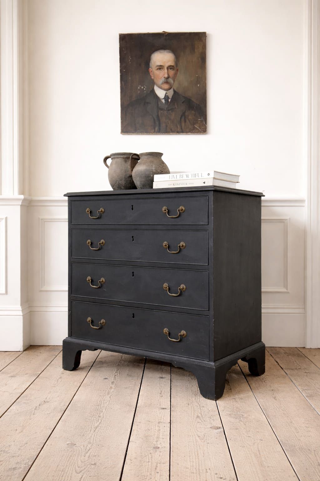 Georgian Antique Ebonised Chest Of Drawers photo Furniture