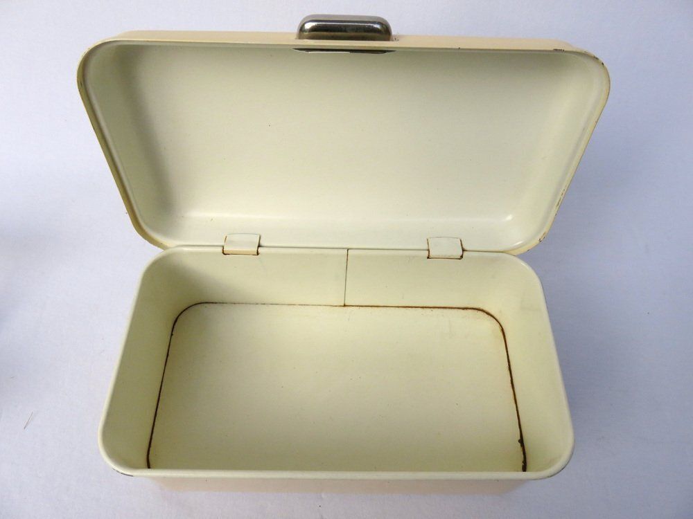 Bauhaus Nickel Plated Metal And Beige Lacquered Biscuit Tin By Marianne Brandt For Ruppel Werke, 1926 photo buy