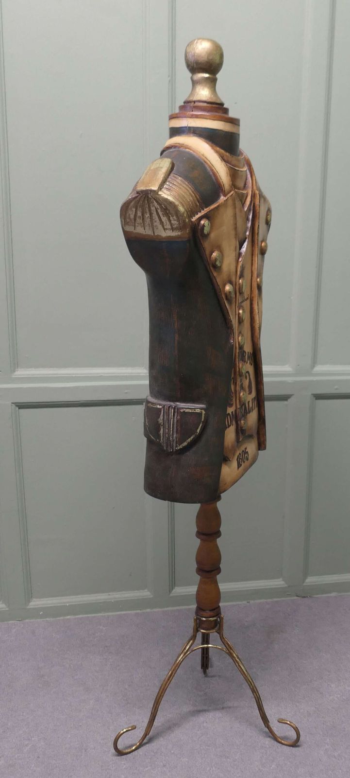 Dressed Shop Display Mannequin, In Antique Navy Uniform A Fibreglass Mannequin. photo furniture