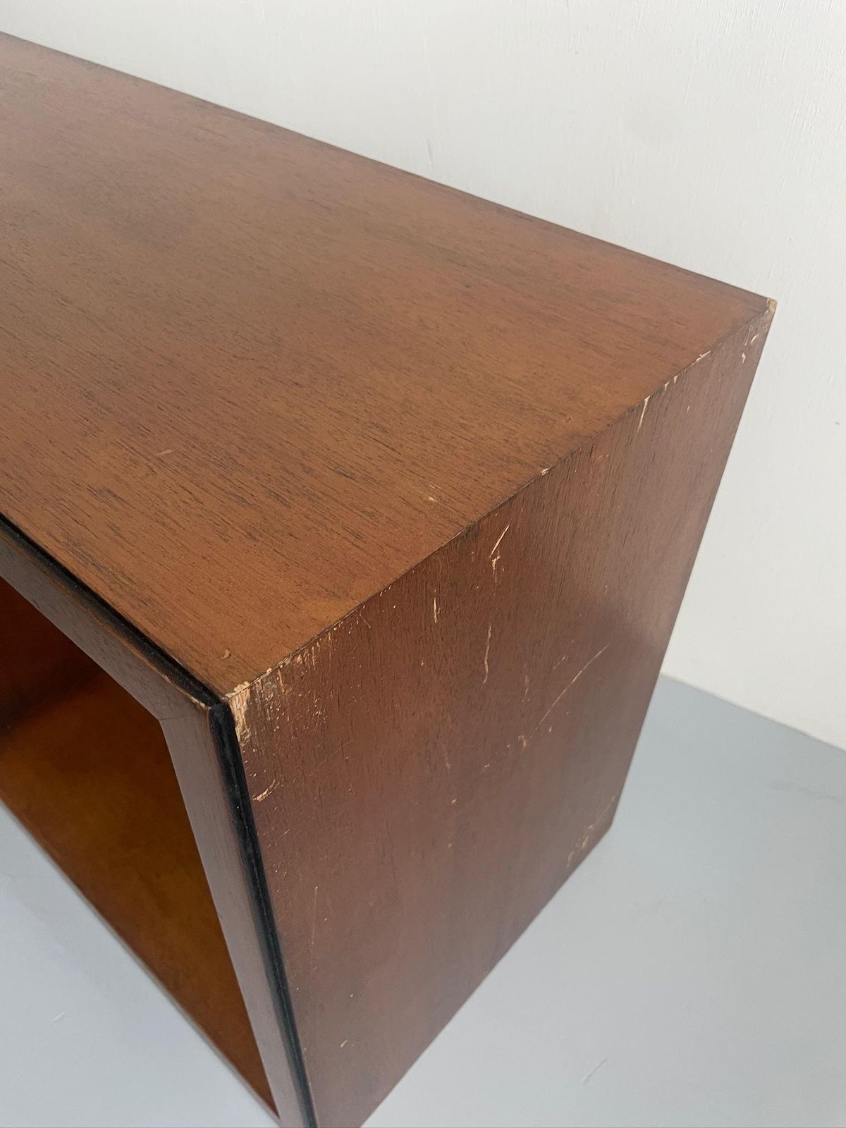 Vintage 2 Compartment Wooden Cube Bookcase Or Lp Vinyl Storage. photo vintage