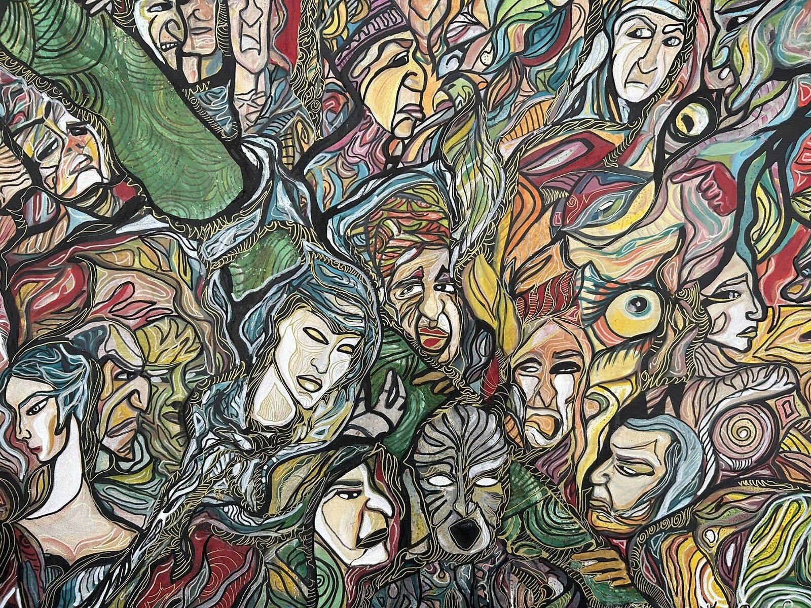 Original Acrylic Painting On Canvas, After Hieronymus Bosch By Marilena Fineanno photo 295.0