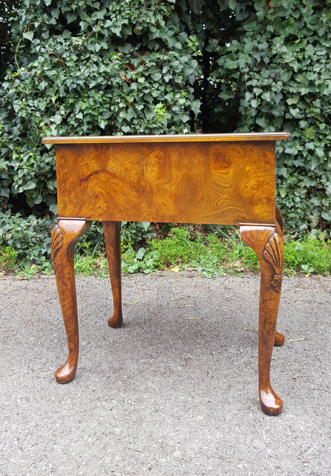 Antique Style Burr Walnut 3 Drawer Hall Table photo buy