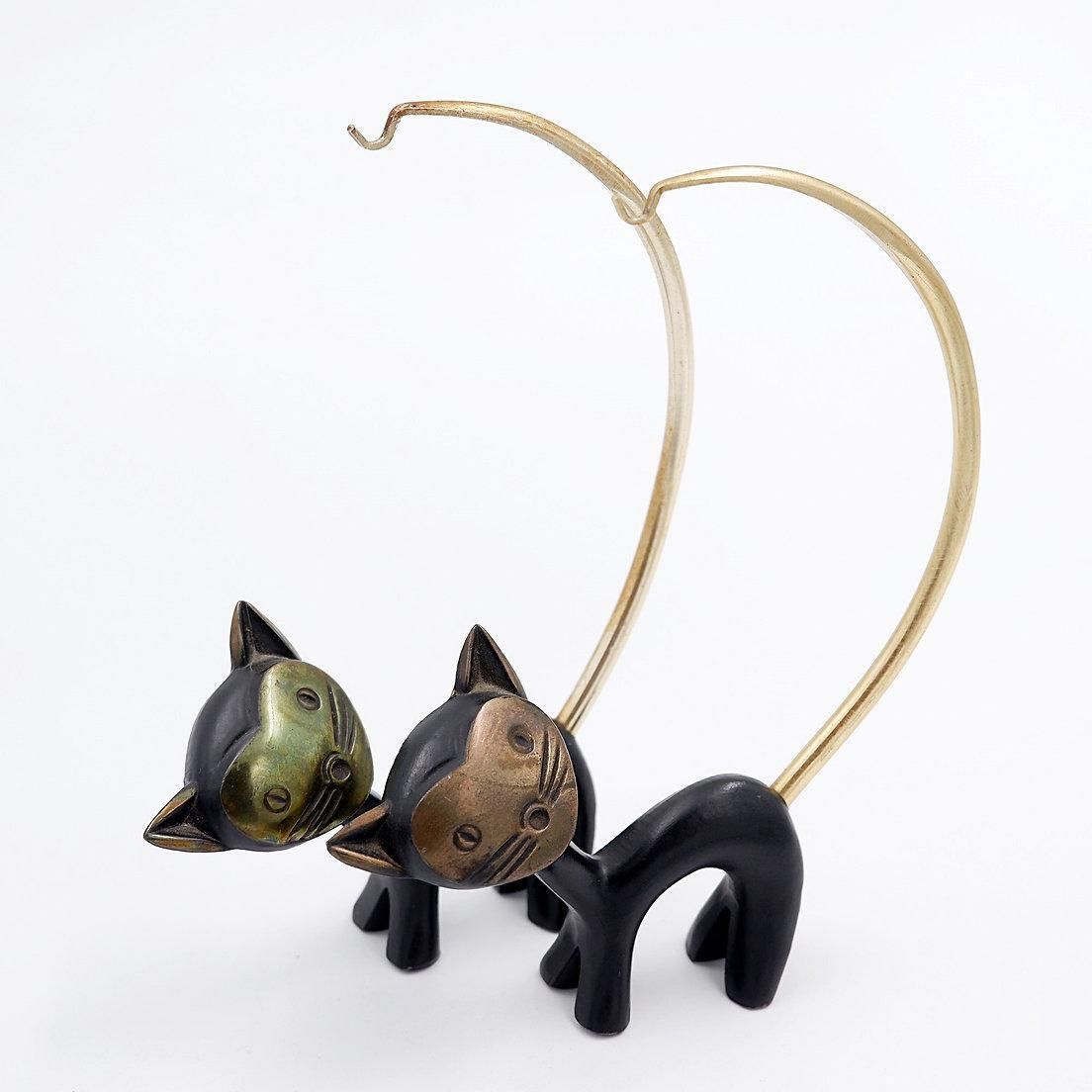 Pair Of Walter Bosse (Attr.) Cats Figurines For Hertha Baller Austria   1950s photo furniture