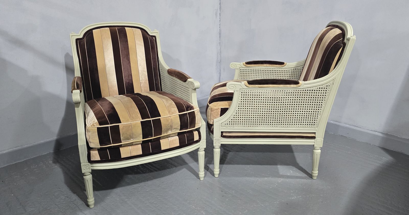 Super Pair French Bergere Armchairs photo for sale
