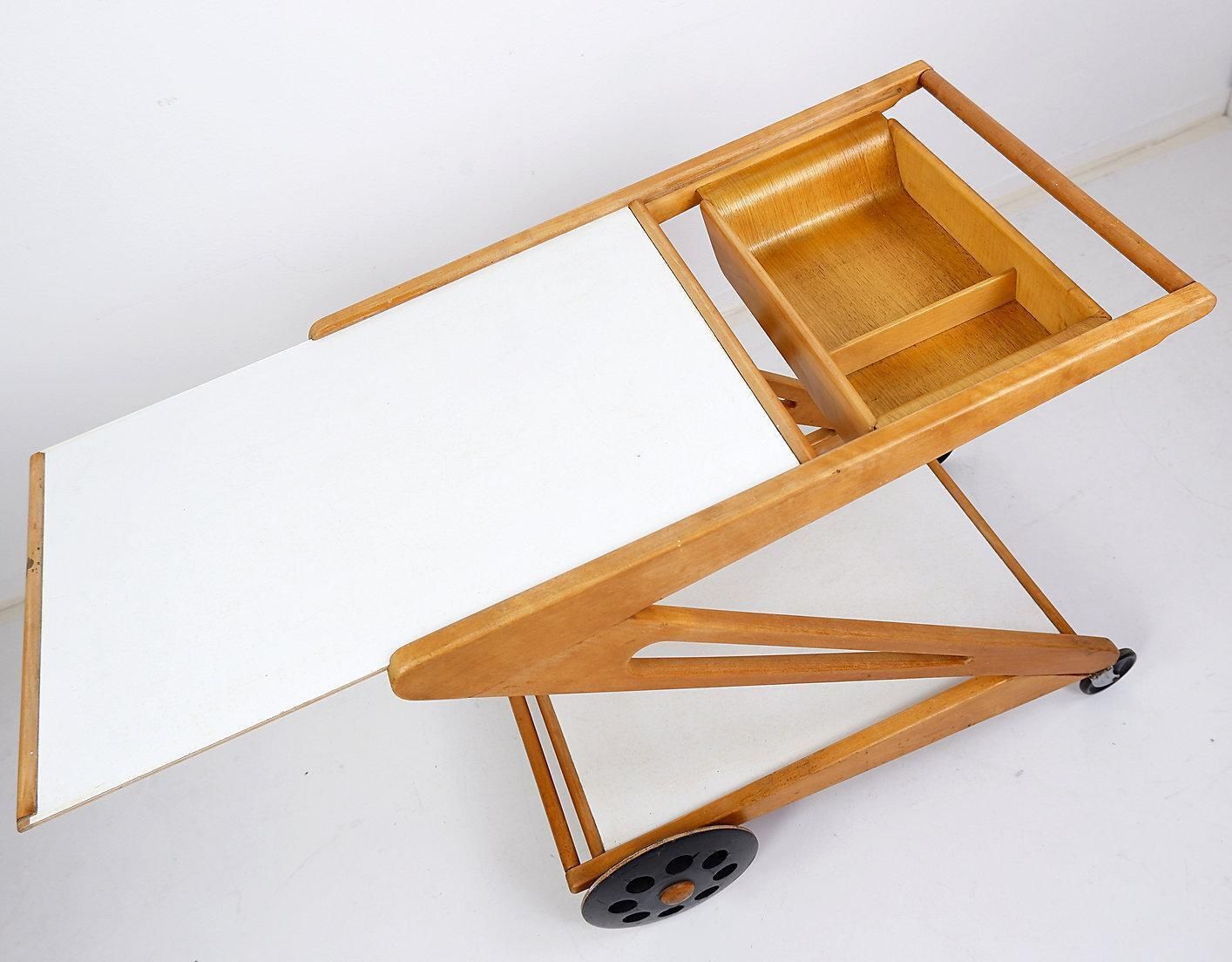 "Mobilo Pe03" Serving Trolley By Cees Braakman For Pastoe, 1950s photo buy