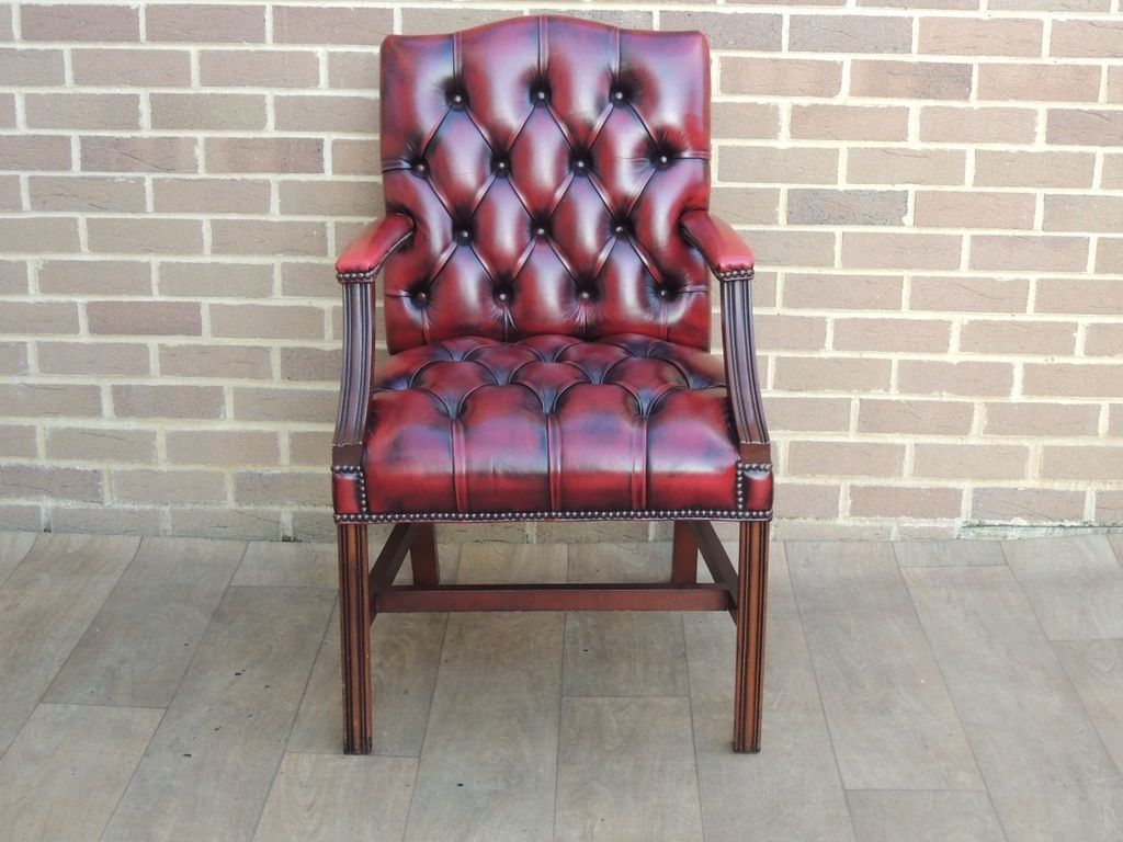 Chesterfield Ox Blood Chair, 1980s photo for sale