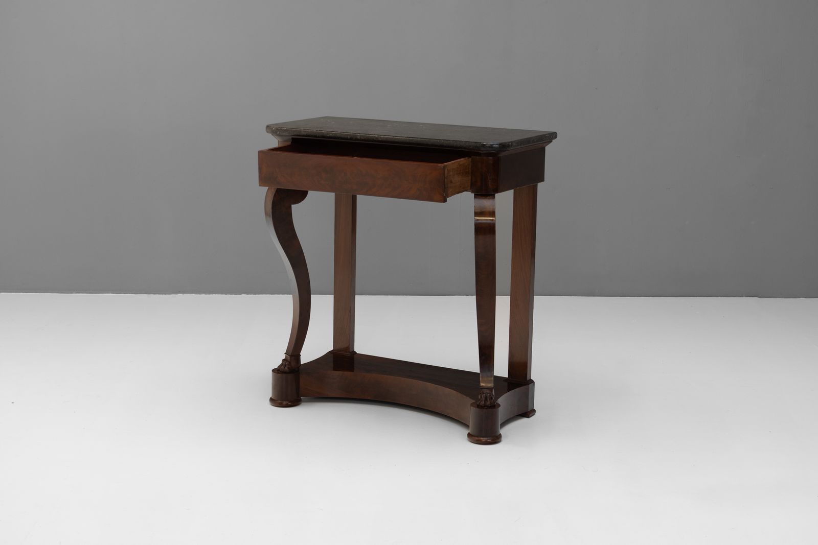 Marble Top Mahogany Console, 1800s photo Furniture