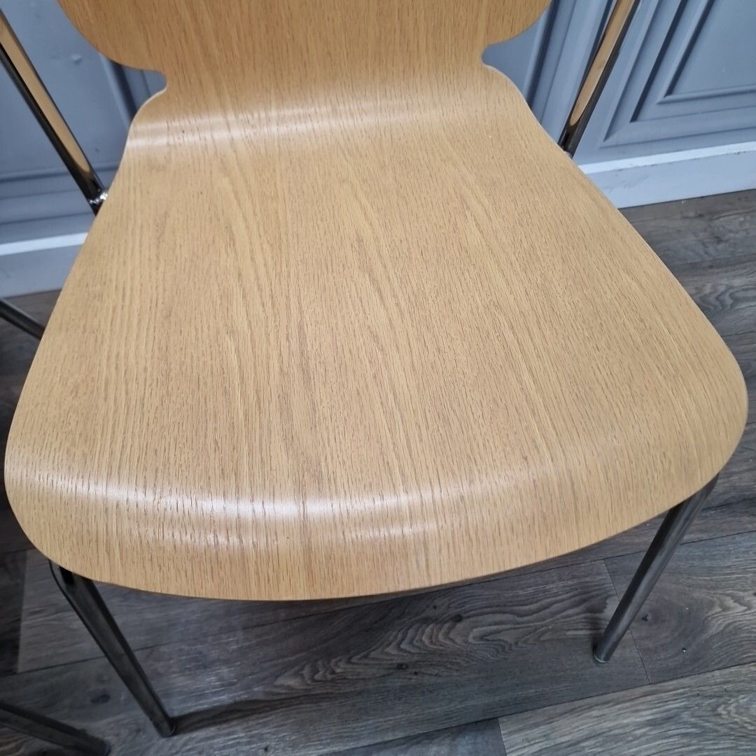 photo furniture Retro Pair X2 Ikea Dietmar Chrome Mid Century Style Arm Office Desk Chairs Seat