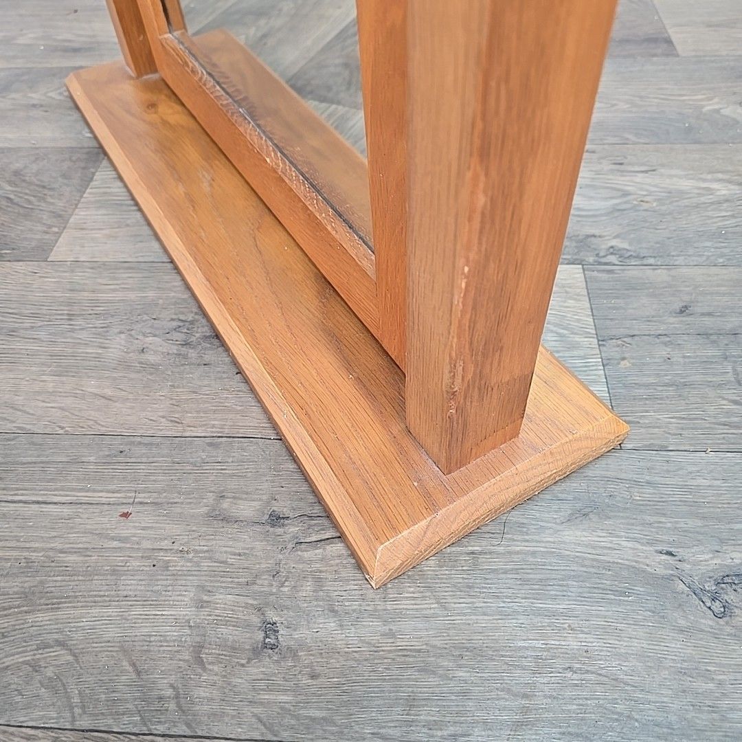 photo vinterior Table Top Solid Oak Wooden Dressing Swing Mirror Contemporary Toilet Bedroom