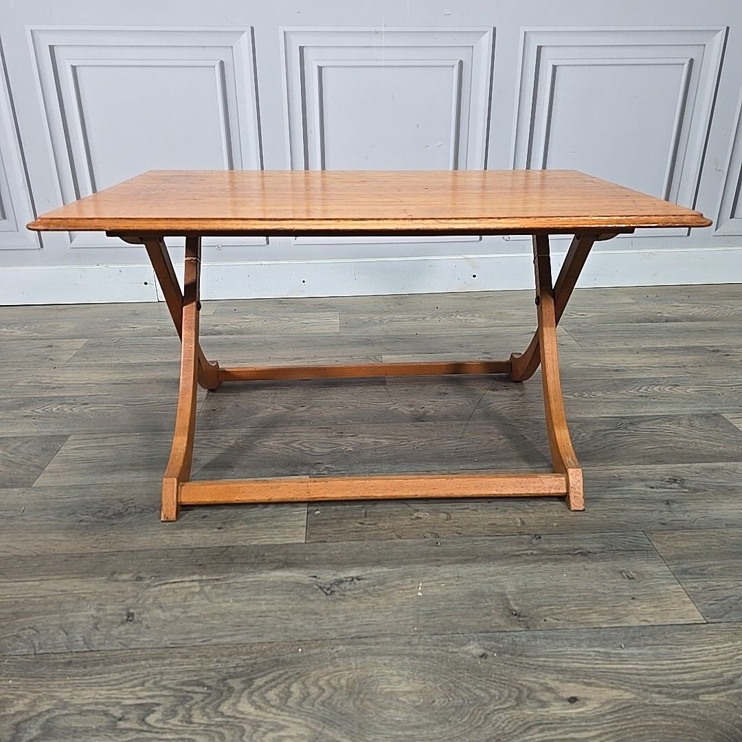 Retro Vintage Myer Table Mid Century Modern Folding Wooden Coffee Side Danish photo 100.0