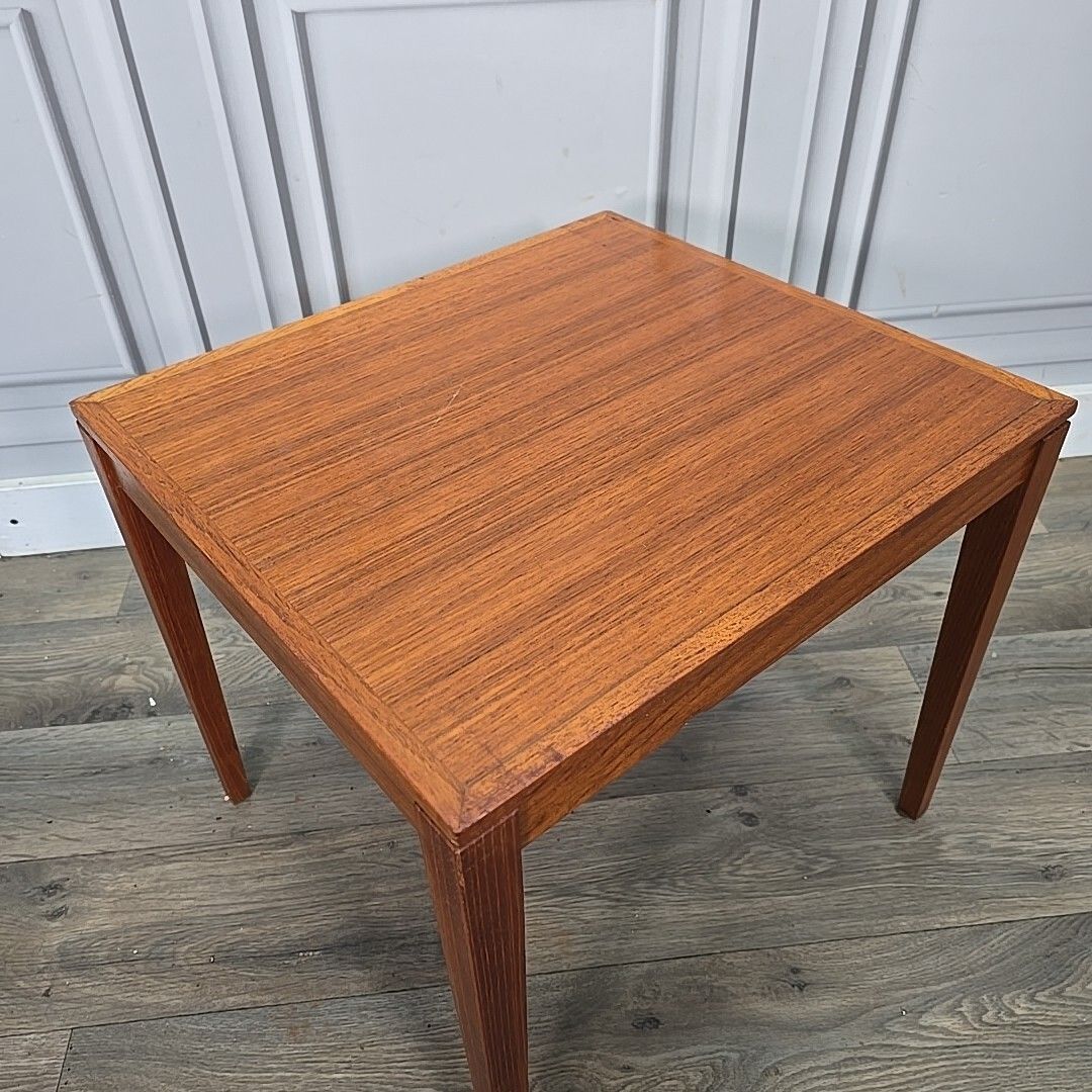 Retro Vintage Side Table Mid Century Modern Wooden Teak Danish Coffee photo vinterior