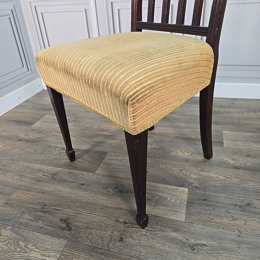 Furniture Antique Edwardian Mahogany Chair Reeded Slat Back Bedroom Desk Office Hall Wood photo