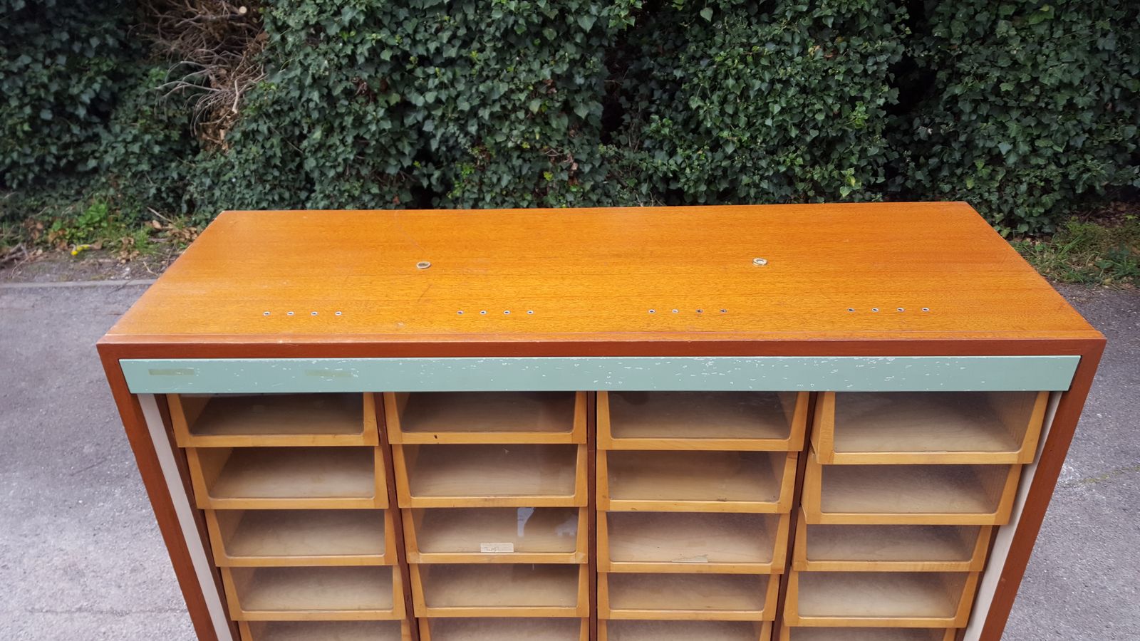 photo for sale Matching Pair Of Mahogany Haberdashery Cabinets Harris & Sheldon Ltd Birmingham