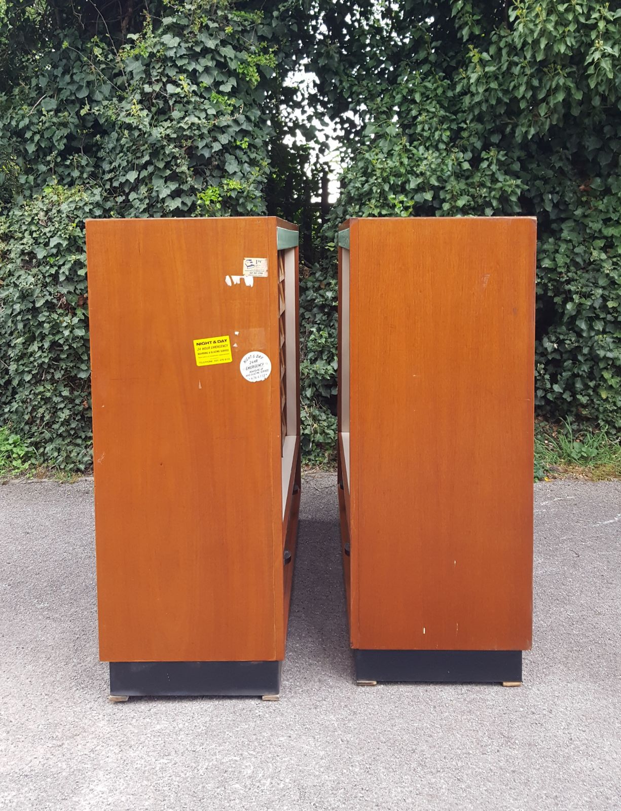 1575.0 Matching Pair Of Mahogany Haberdashery Cabinets Harris & Sheldon Ltd Birmingham photo
