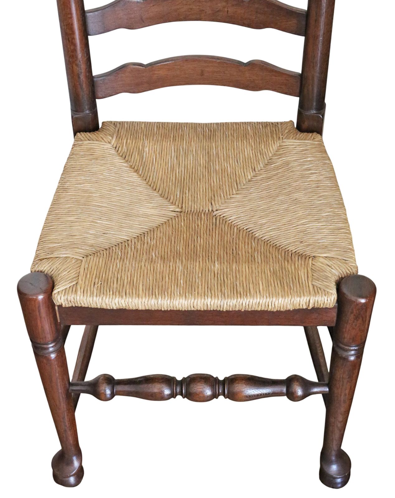 Vintage Retro Set Of 8 (6 + 2) Ladder Back Dining Chairs With Wicker Seats photo 1397.0