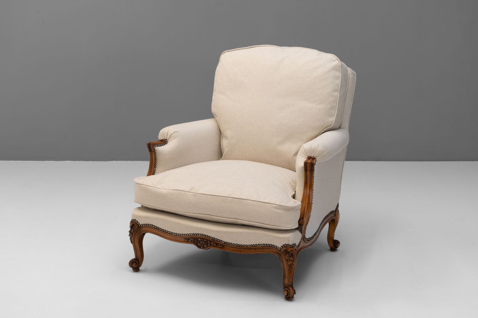 Pair Of French Upholstered Armchairs photo for sale