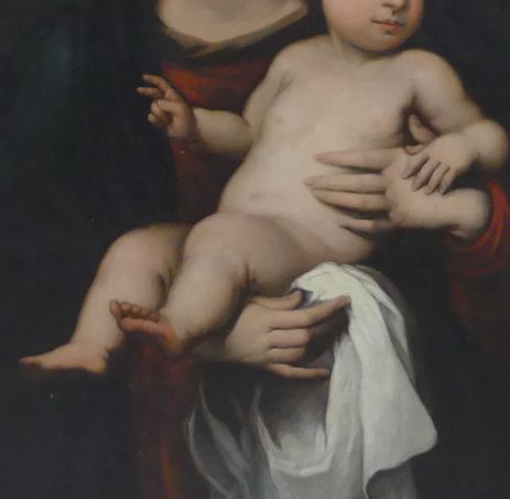 17th/18th Century Large Oil Painting On Canvas Madonna With Child Old Master photo Art