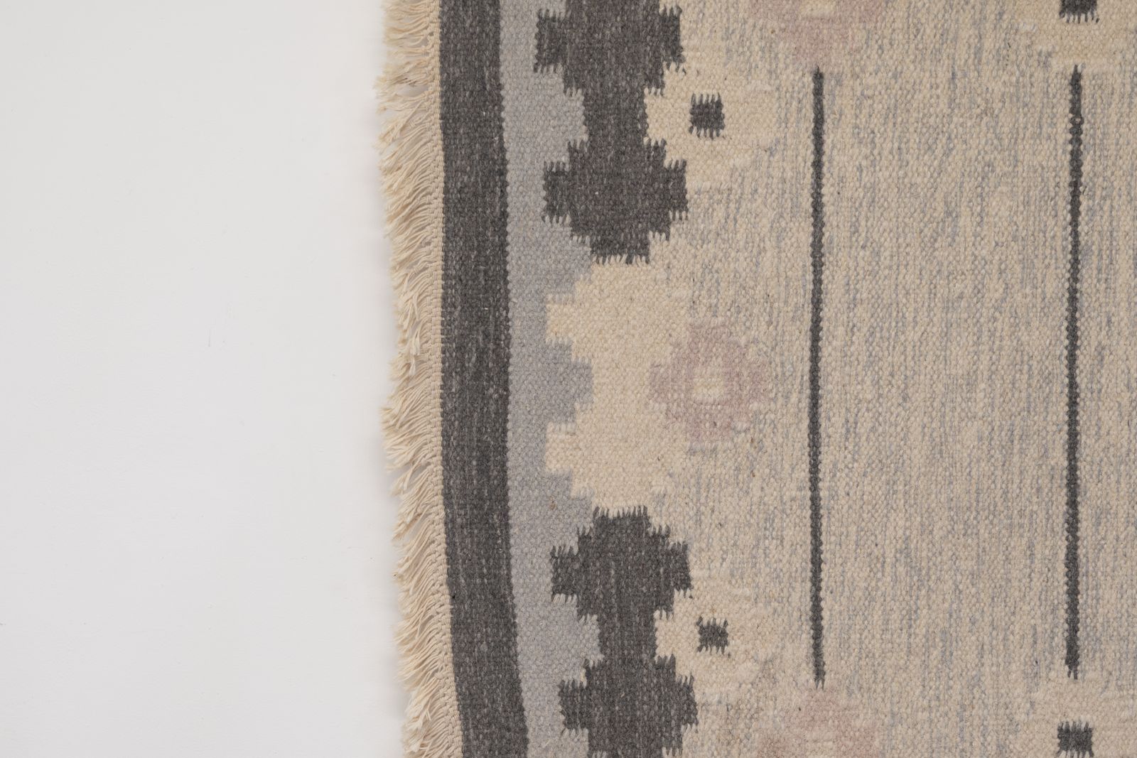 Mid Century Swedish Kilim In Grey Tones photo for sale