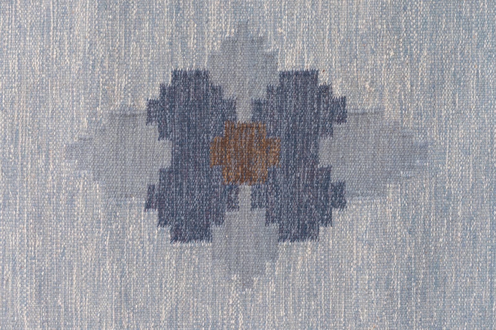 Mid Century Swedish Kilim In Blues And Browns photo vinterior