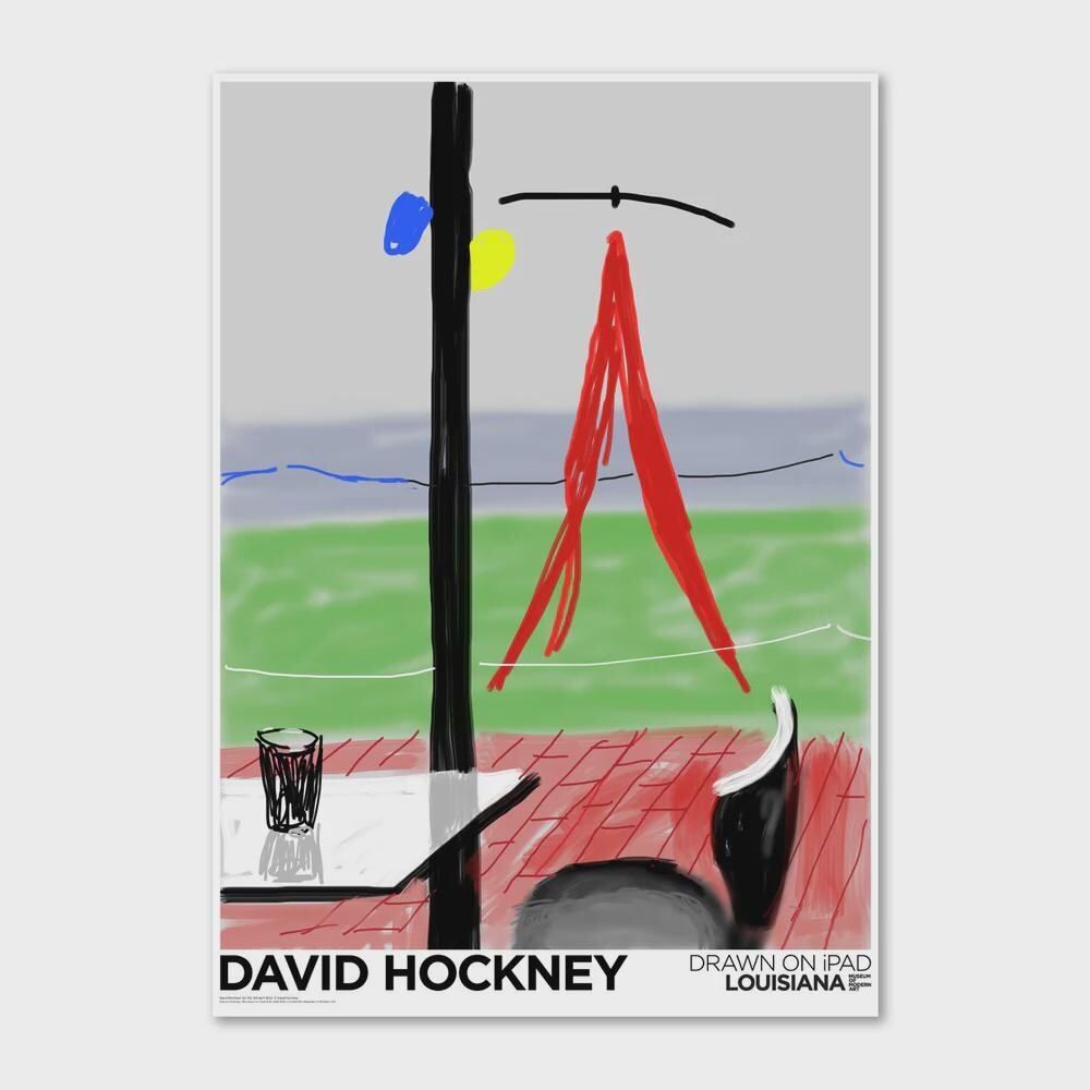 Authentic David Hockney Exhibition Poster   Me Draw On Ipad   Official Museum Print