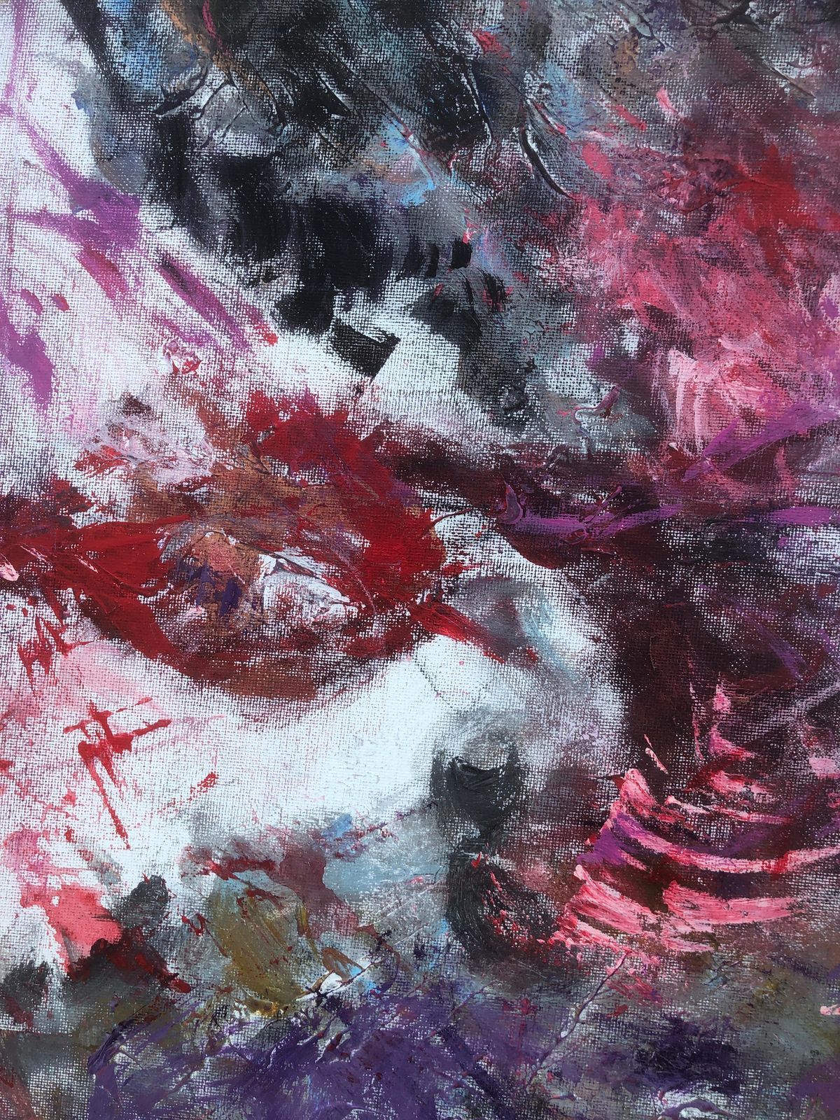 Nerea Caos, Black Angel, peinture à l'huile expressionniste abstraite, gestuelle et figurative, contemporaine, 2023 photo Art