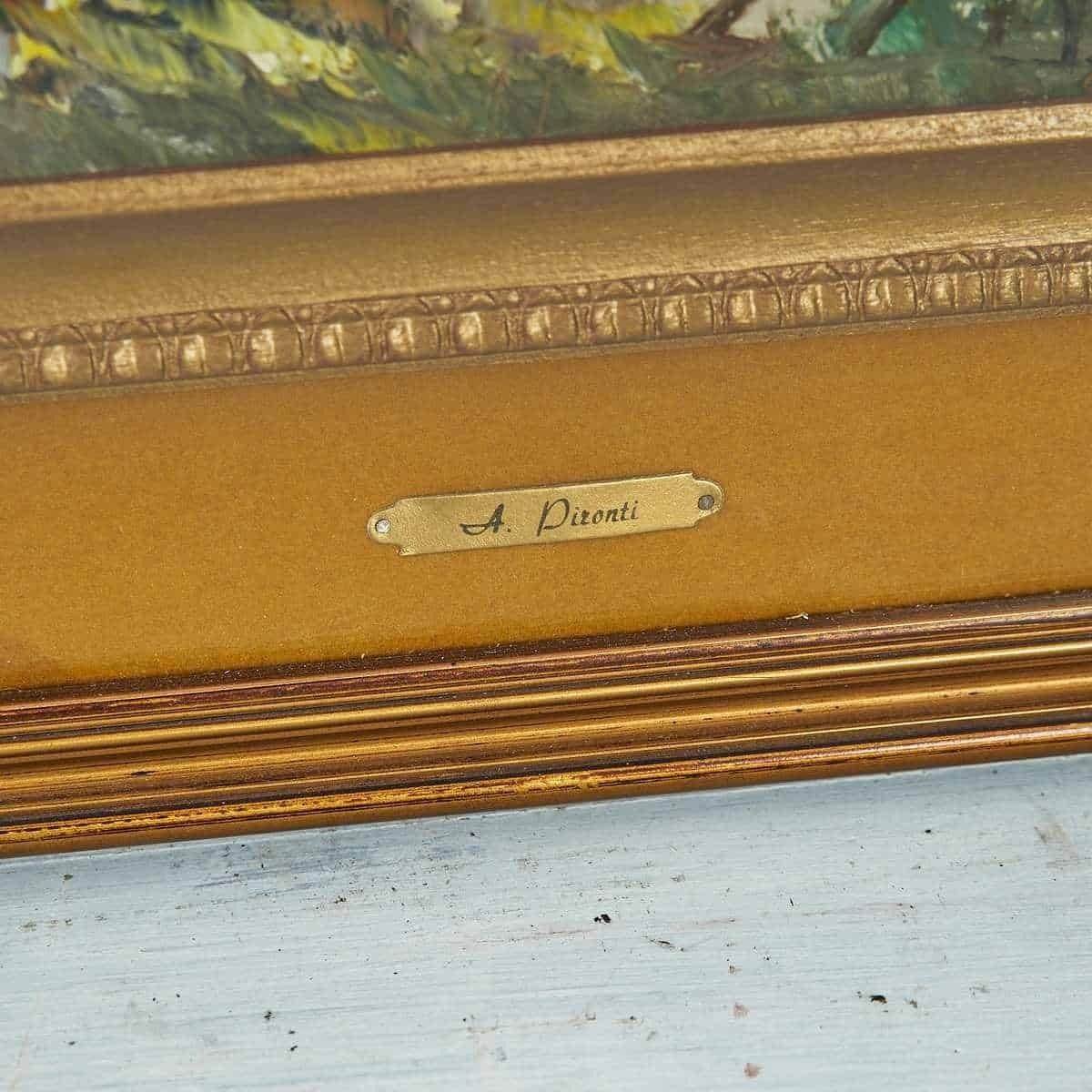 Oil On Panel, Country House By Aldo Pironti, 20th Century photo furniture