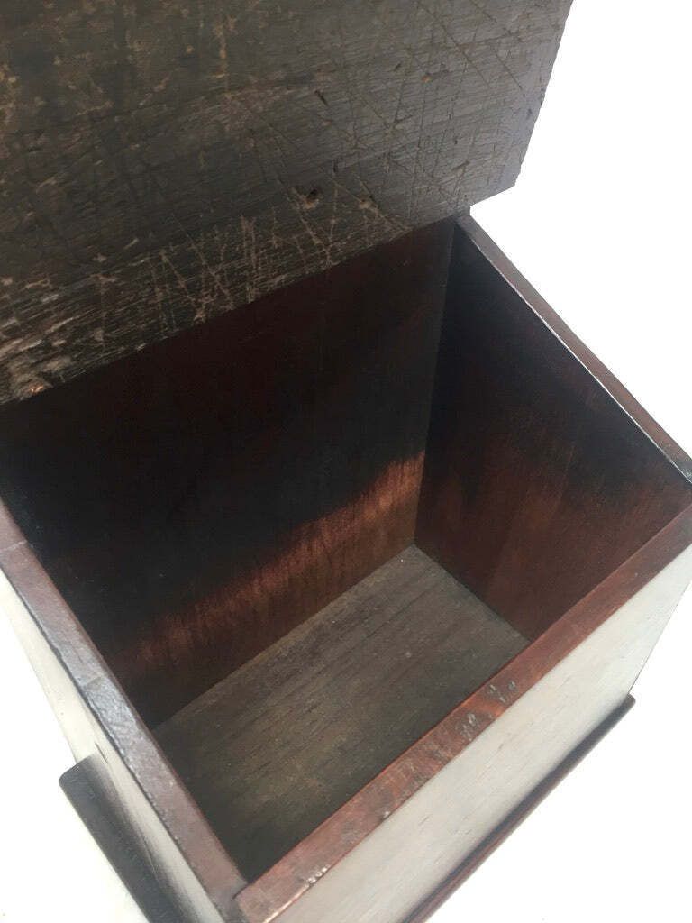 Antique Gothic Revival Wooden Salt / Candle Box / C.1900 Wall Hanging / Tabletop photo 89.0