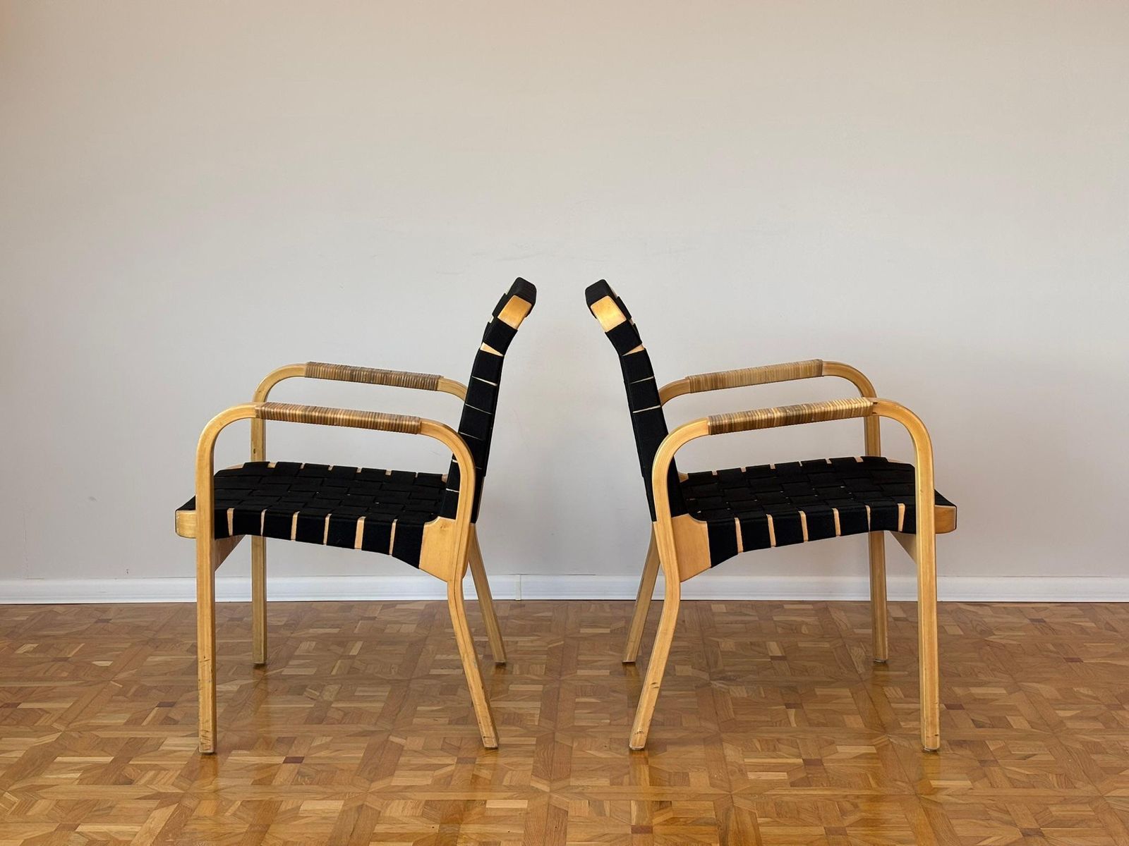 Model 45 Lounge Chairs By Alvar Aalto For Artek, 1970s Set Of 2 photo Furniture