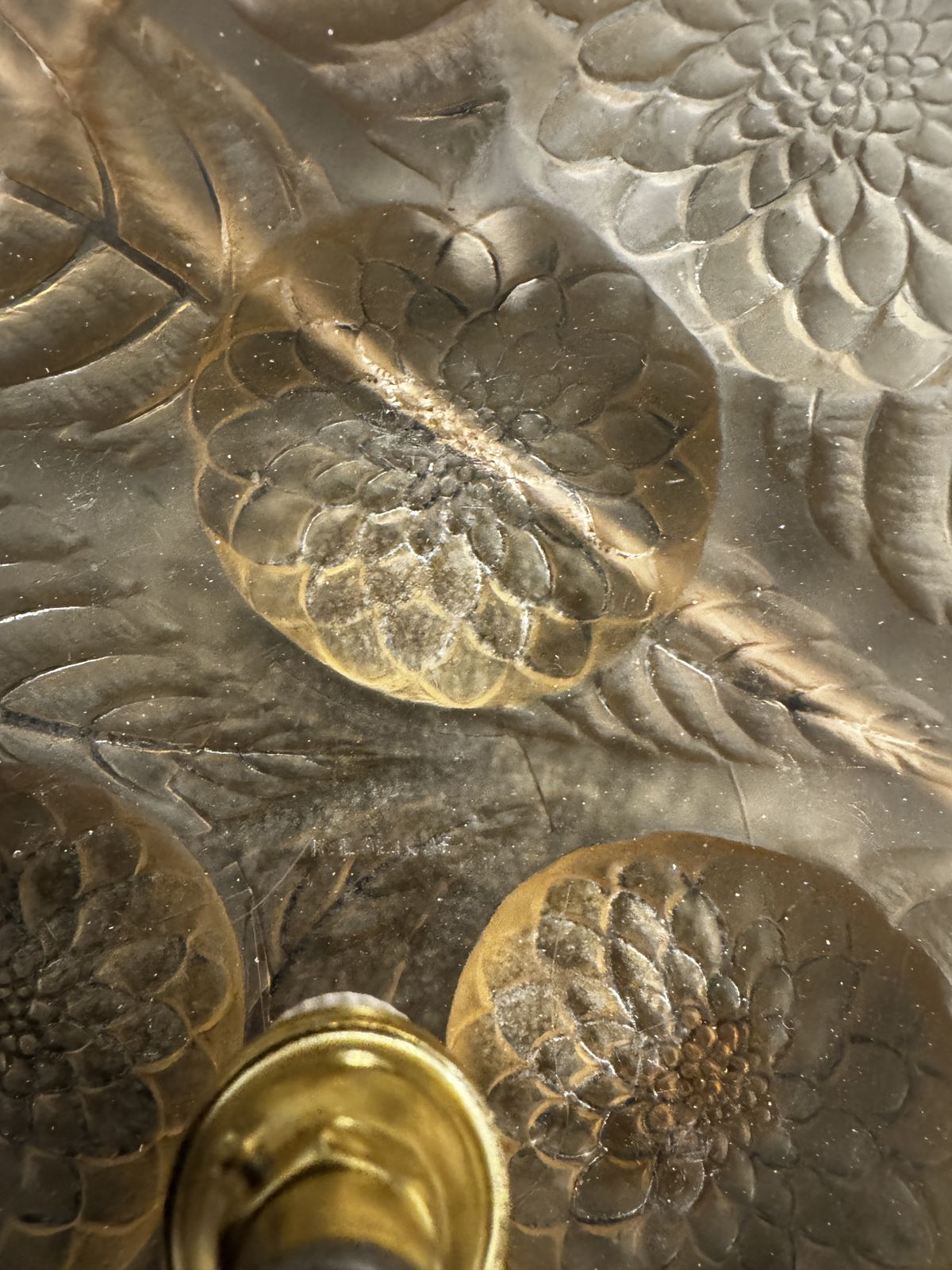A R.Lalique Dahlias  Glass Chandelier photo 4500.0