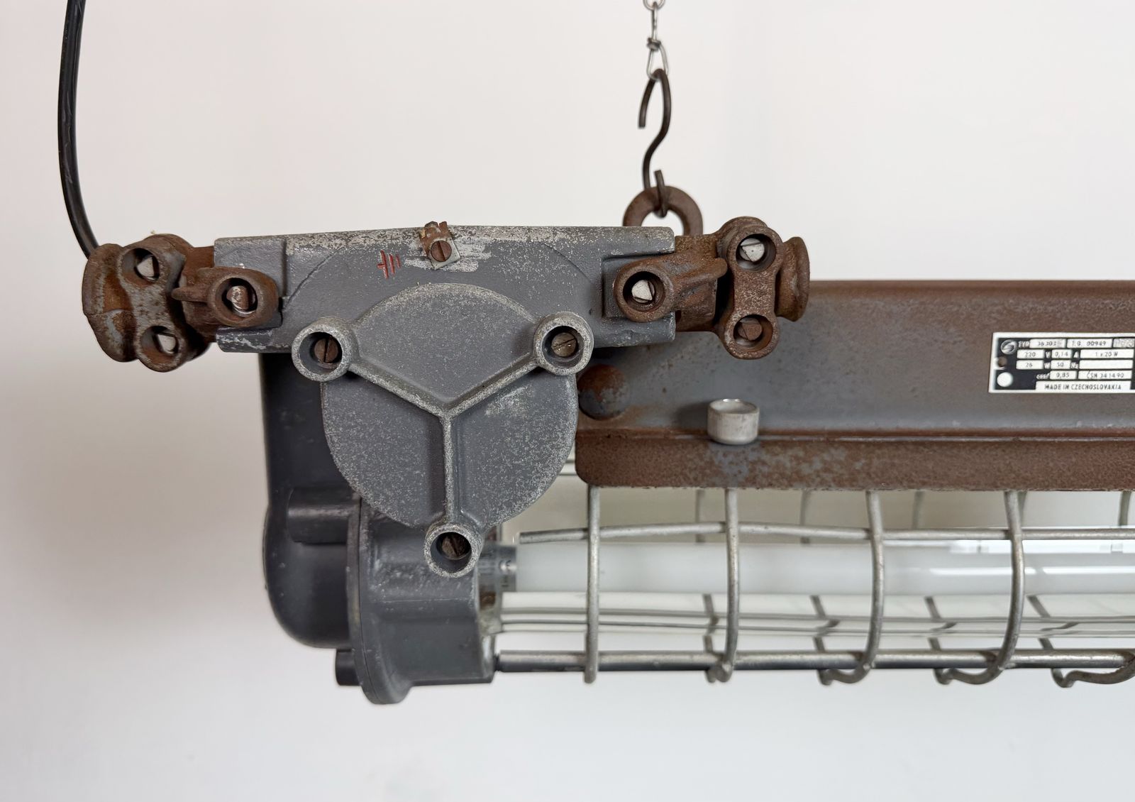 Grey Industrial Hanging Tube Light From Elektrosvit, 1970s photo Lighting