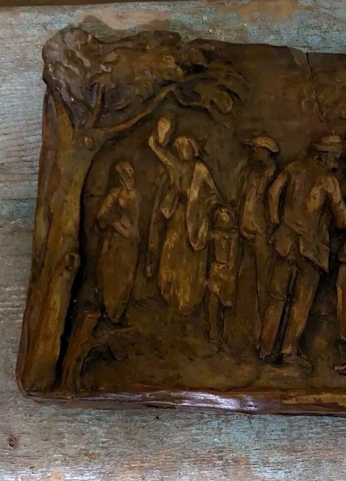 Terracotta Pannello  Bassorilievo Roberto Pucci  Festa Paesana Anni 50 photo buy