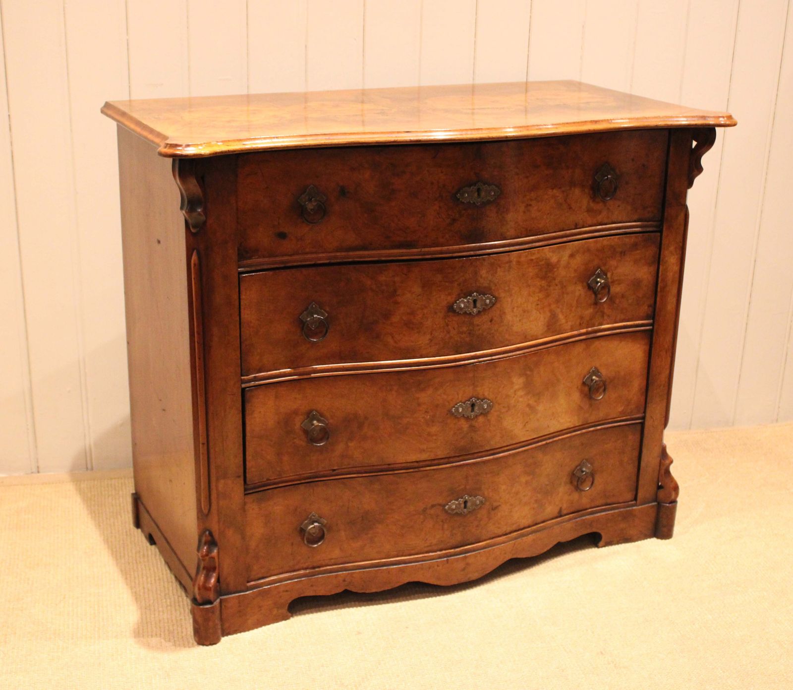 Mid 19th Century Burr Walnut Chest Of Drawers photo furniture