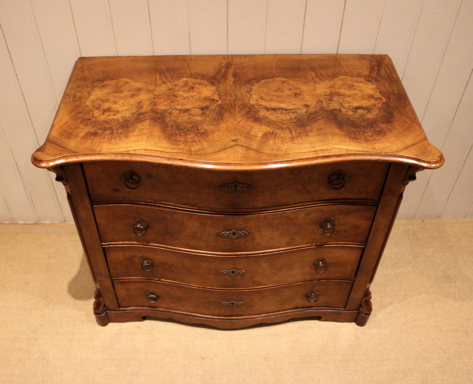Mid 19th Century Burr Walnut Chest Of Drawers photo Furniture