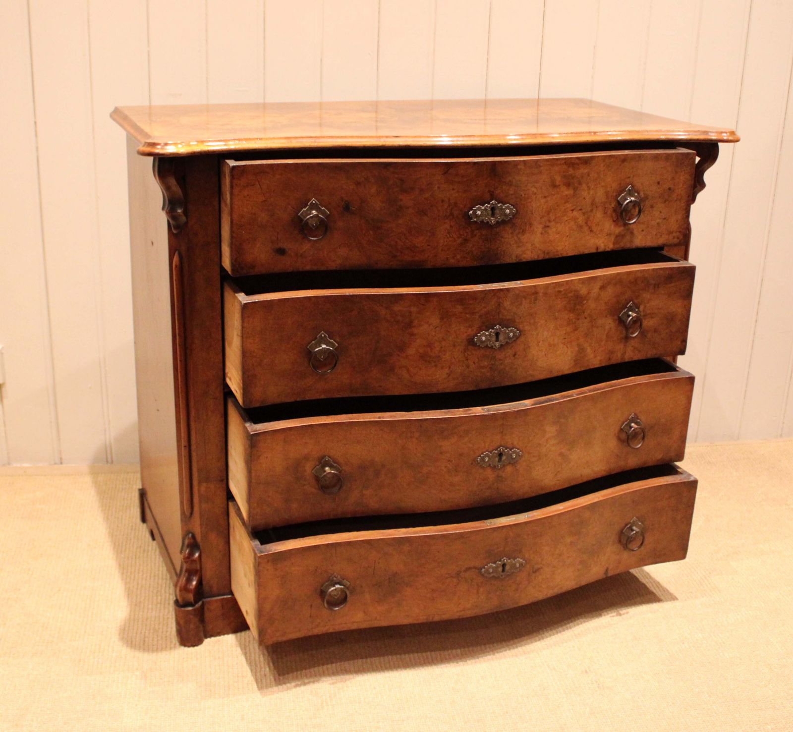 Mid 19th Century Burr Walnut Chest Of Drawers photo vinterior