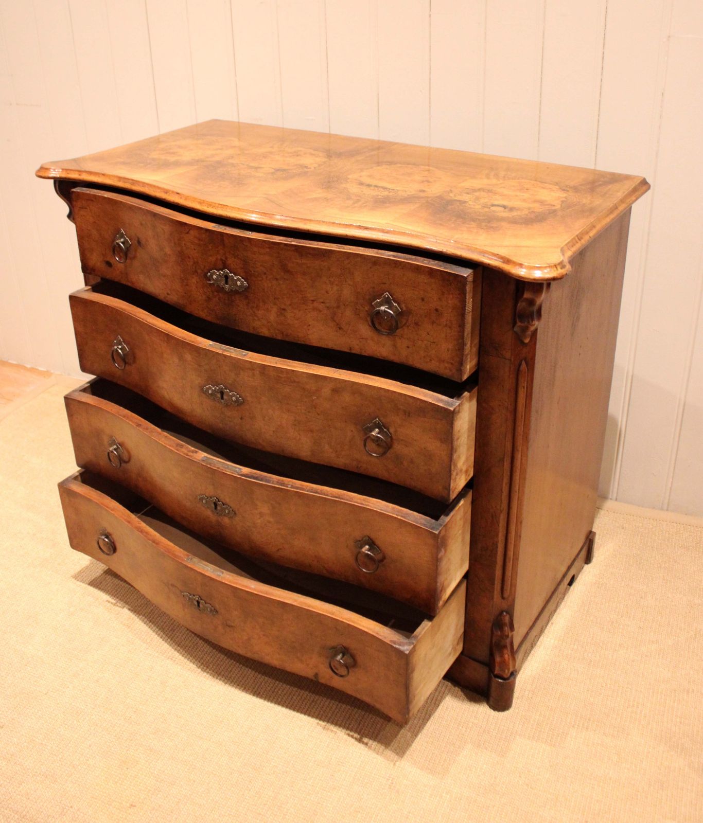 Mid 19th Century Burr Walnut Chest Of Drawers photo buy