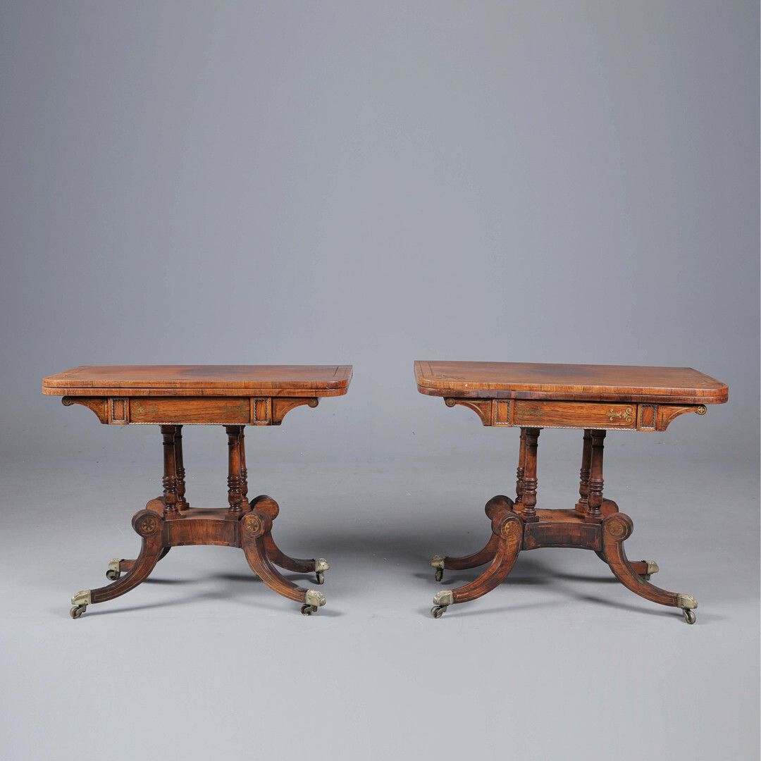 Pair Of George IV Rosewood Card Tables