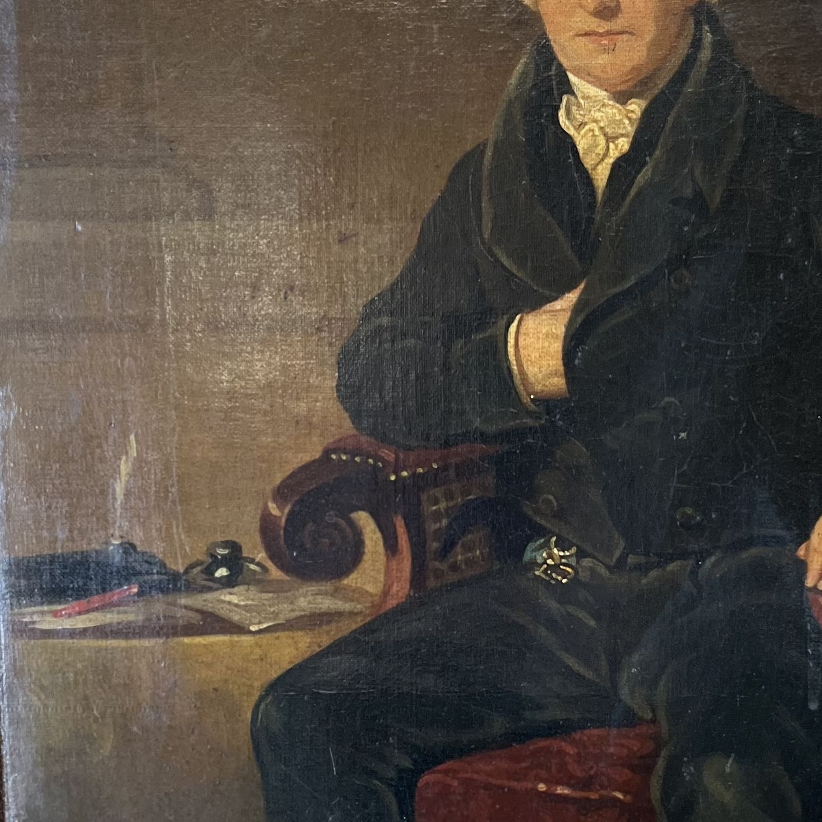 Antique Oil On Canvas Portrait Of Sir Astley Cooper photo Art