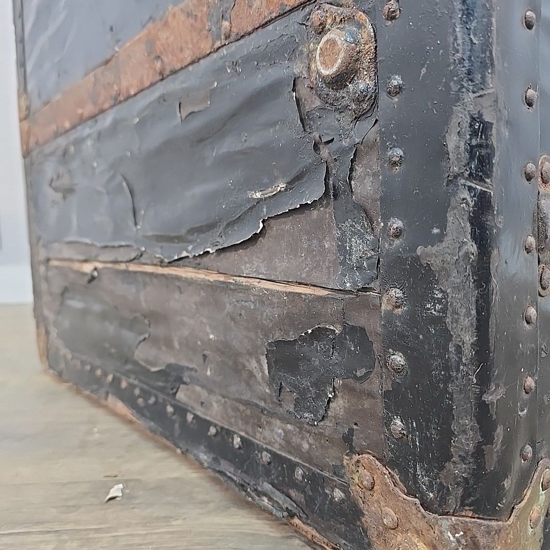 Antique Steamer Trunk Wardrobe Clothes Chest Cabin Trunk Drawers Hanging Rail photo 270.0