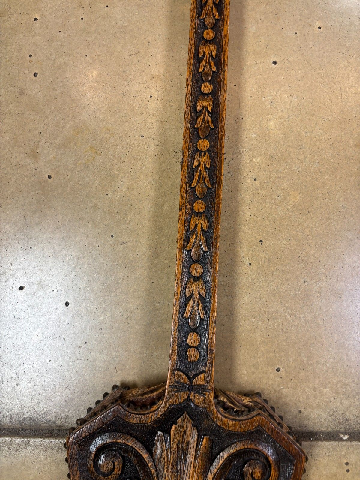 Antique Arts & Crafts Style Wood & Leather Fire Bellows As Found photo vinterior