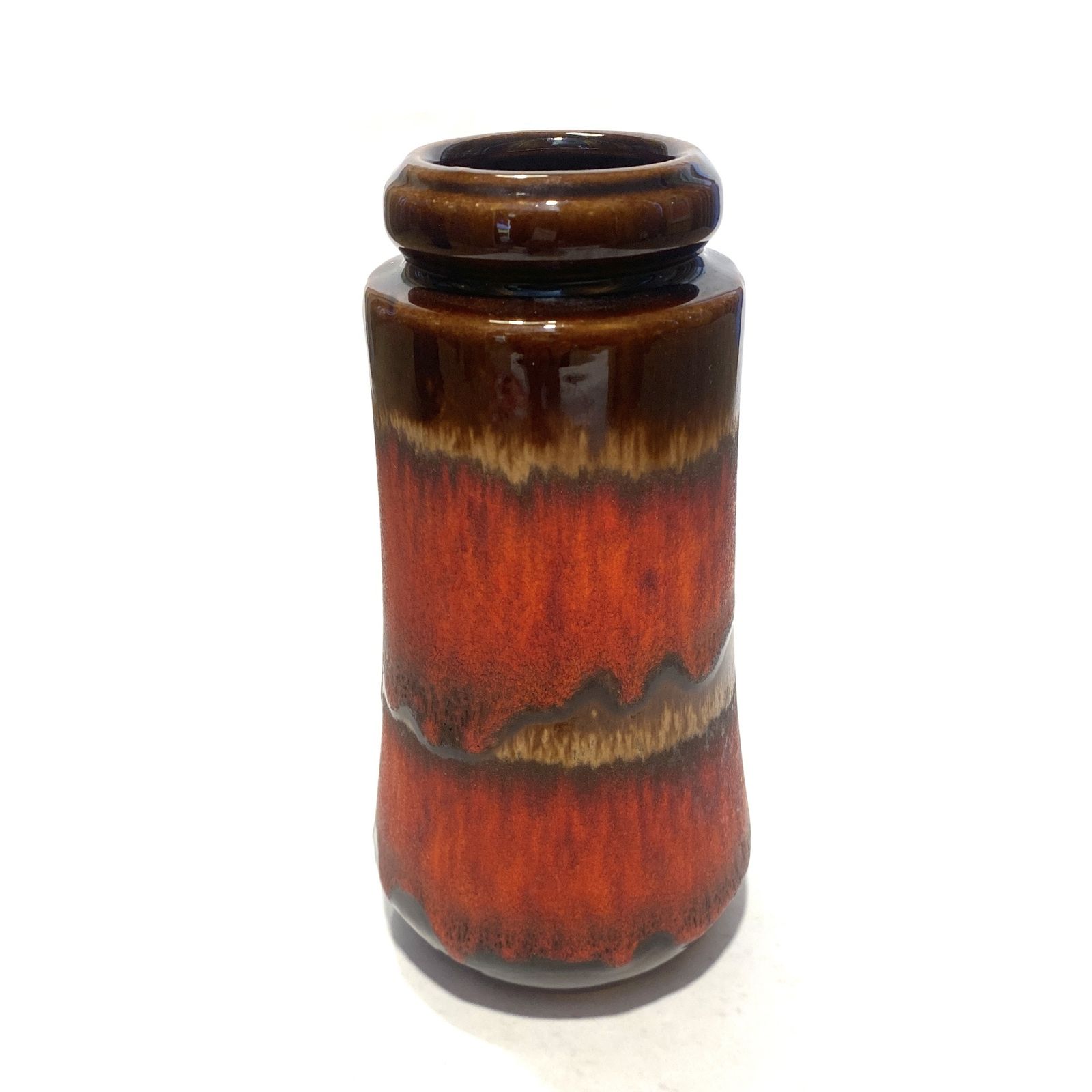 Scheurich Keramik 209 18 Vase In Red Fat Lava Drip Glaze, 1970s West German Pottery photo furniture