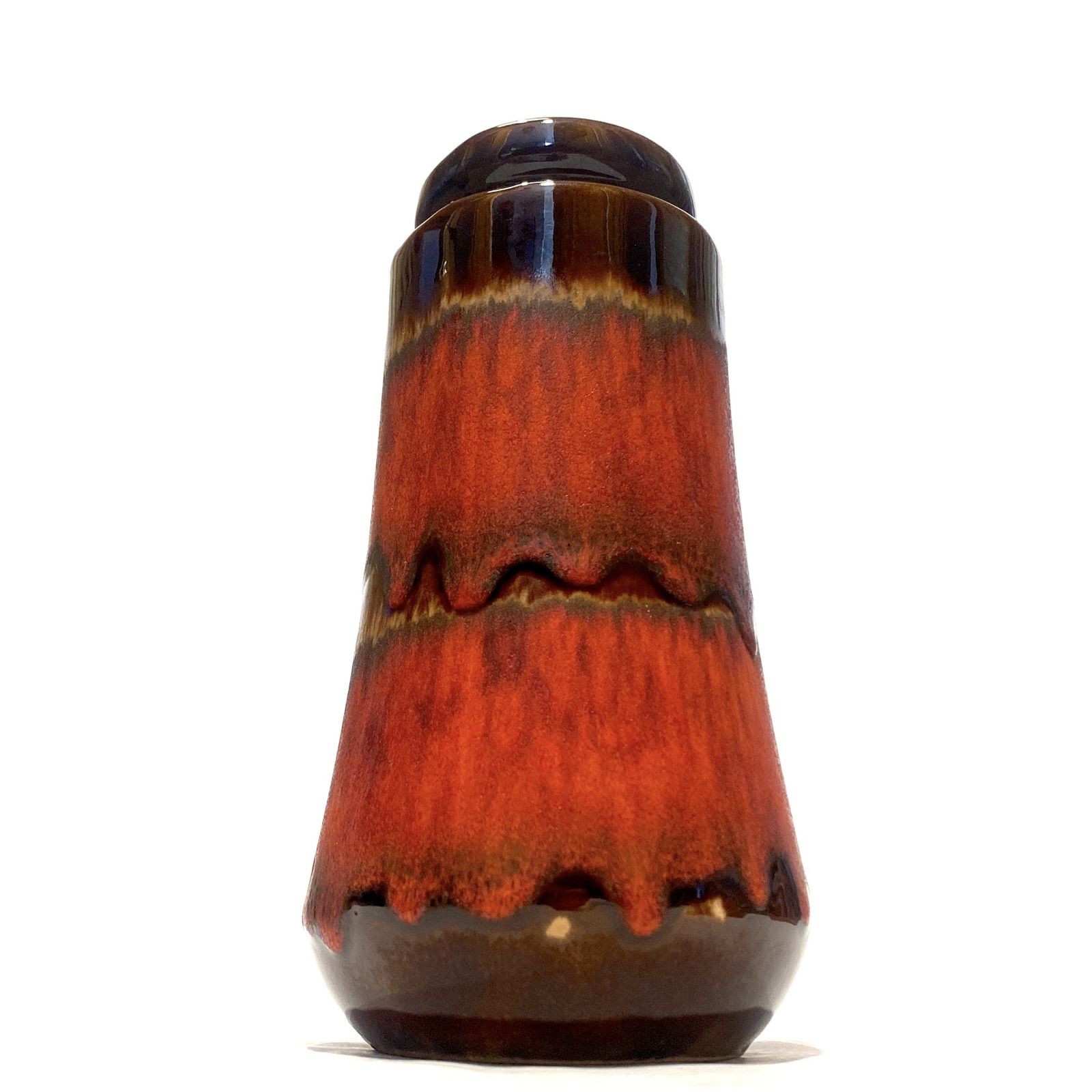 Scheurich Keramik 209 18 Vase In Red Fat Lava Drip Glaze, 1970s West German Pottery photo vinterior