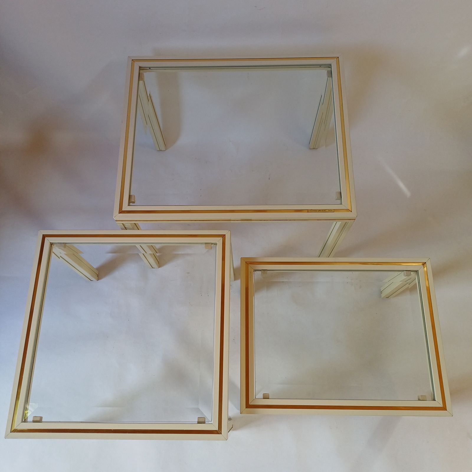 Pierre Vandel, Paris, Nest Of Tables, Hollywood Regency Style, 1970s/80s photo buy