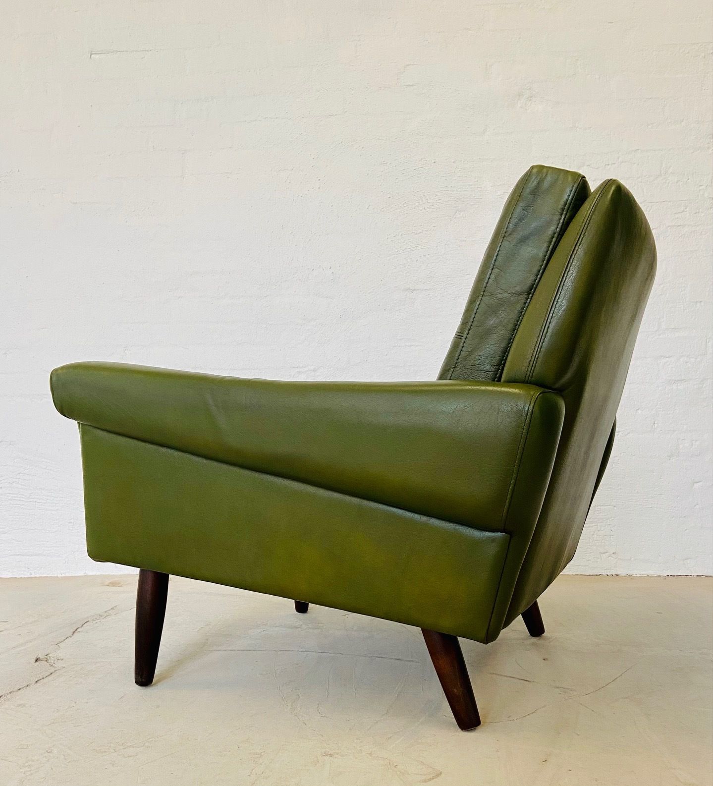 Vintage Danish Mid Century Svend Skipper Olive Green Lounge Chair 1965 photo Furniture