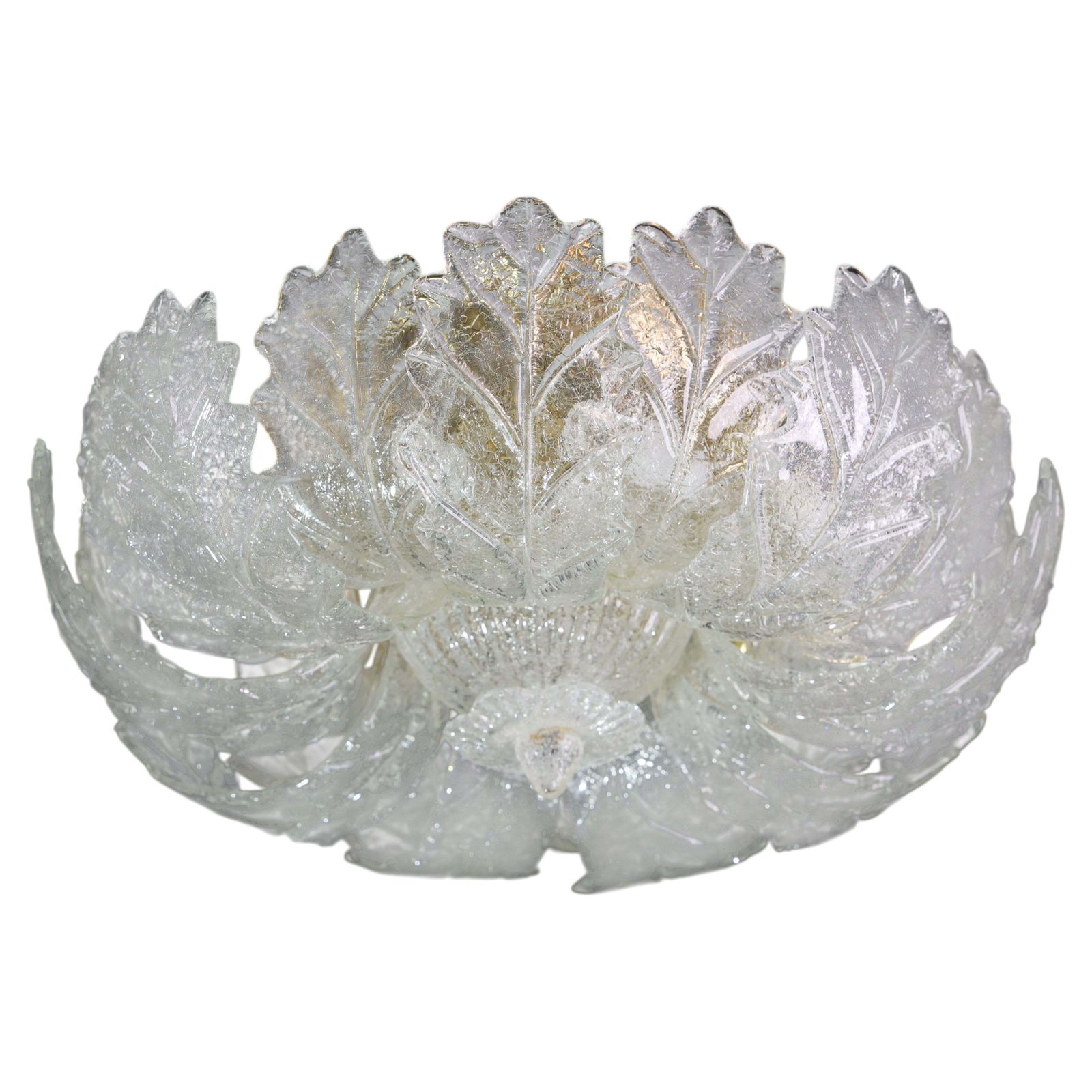 Verona, Luxury Italian Murano Glass Ceiling Light Or Flush Mount, 1980s