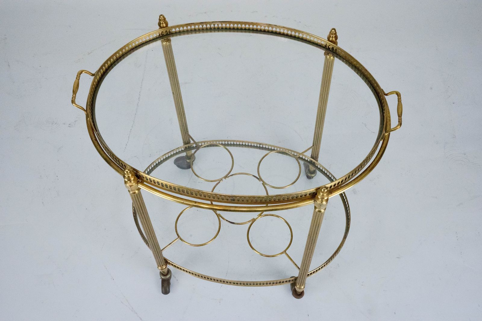 Small Mid Century Italian Brass Bar Cart With Removable Tray, 1950s photo buy