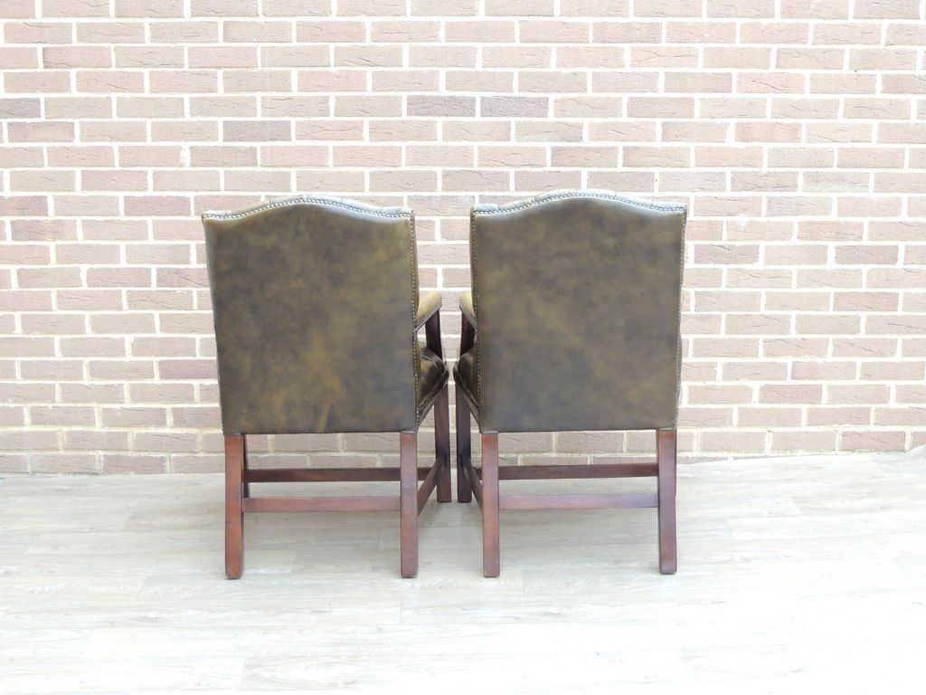 Pair Of Vintage English Chesterfield Gainsborough Chairs photo vintage