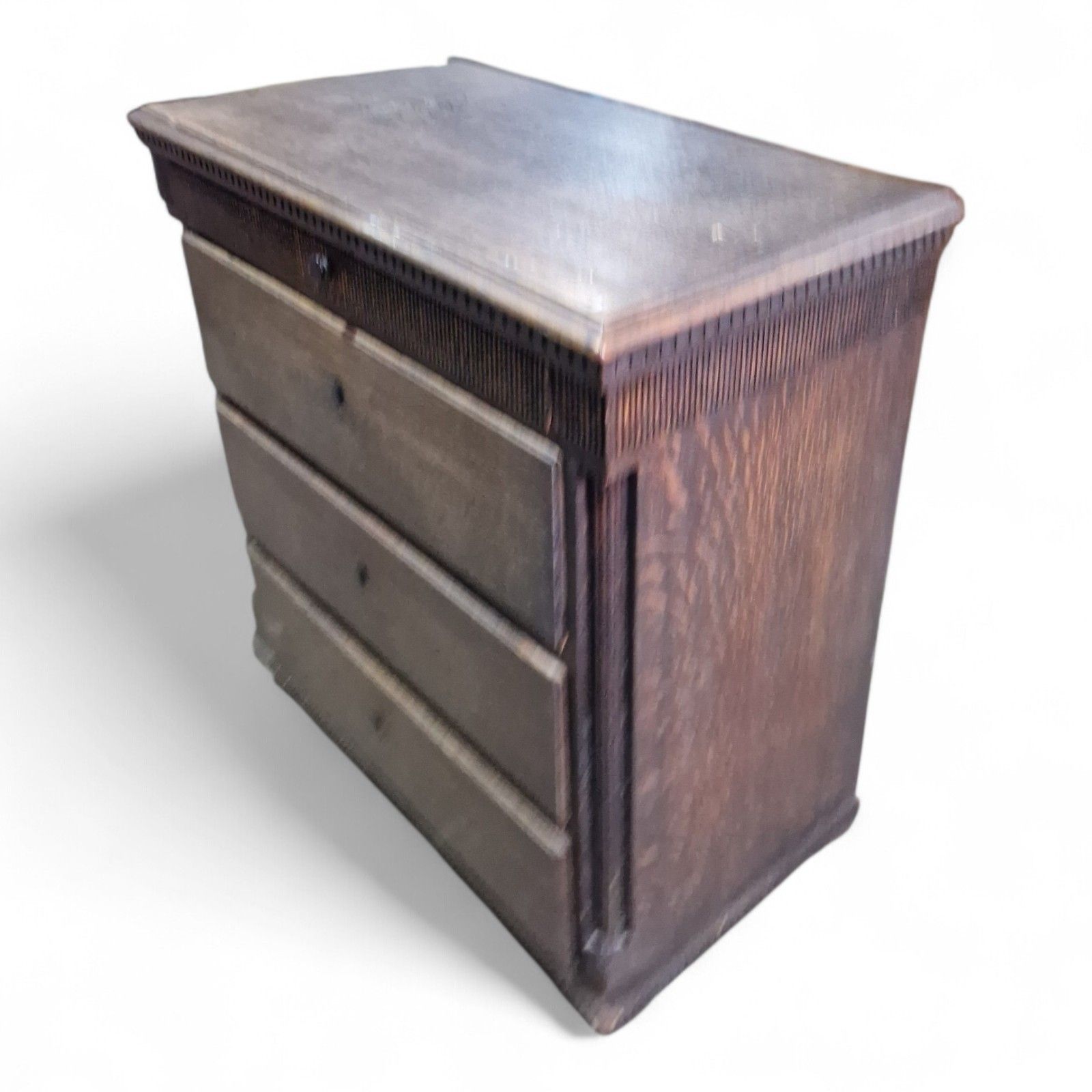 Antique Continental Rustic Drawers Oak Chest Of Drawers Lockable Storage photo vinterior