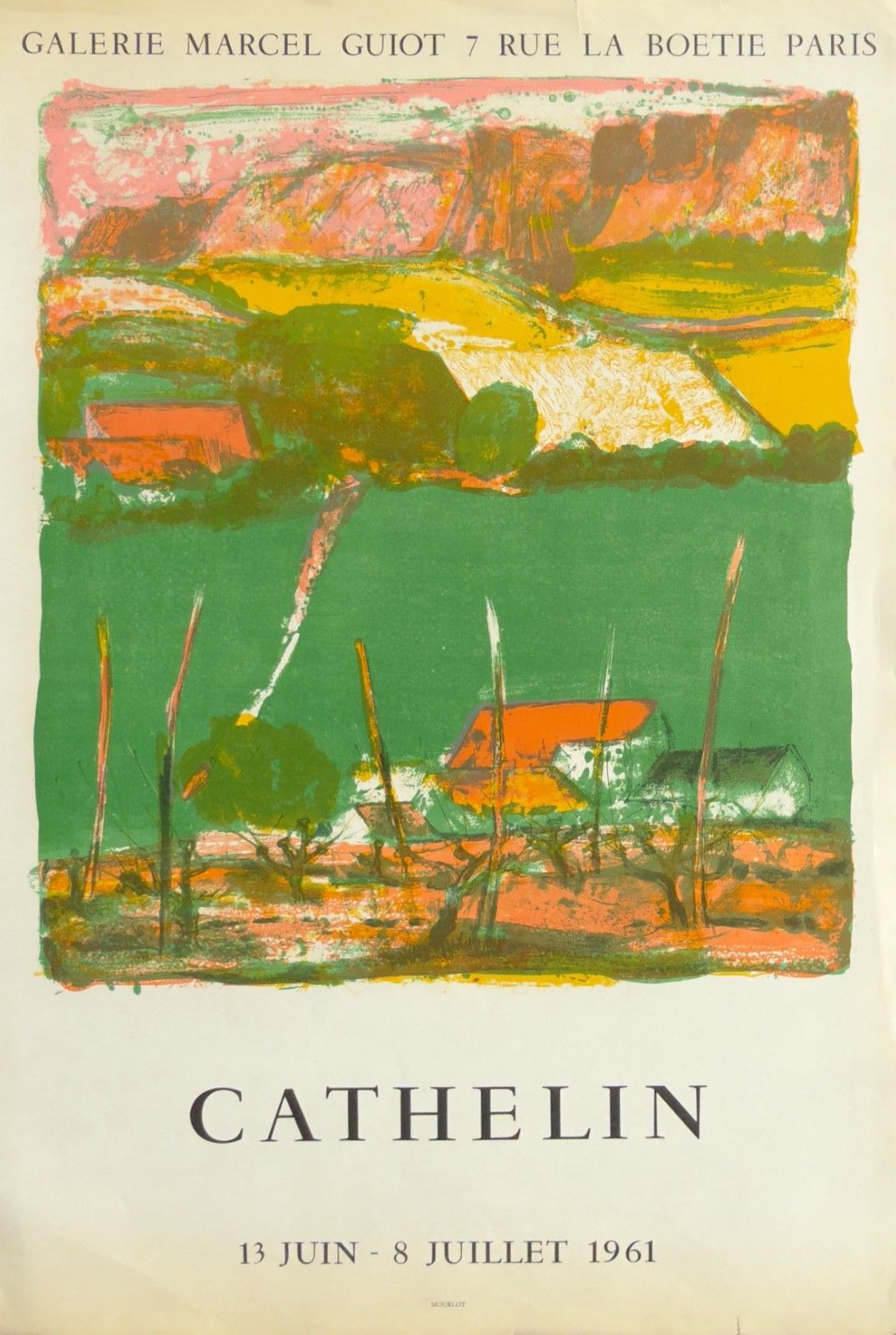Bernard Cathelin Vintage Lithograph Poster Drome Expo 1961 Mourlot Art