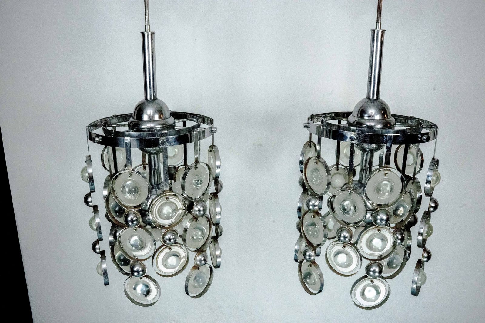 Pair Of Pendant Lights By Oscar Torlasco, Italy, 1970s photo Lighting